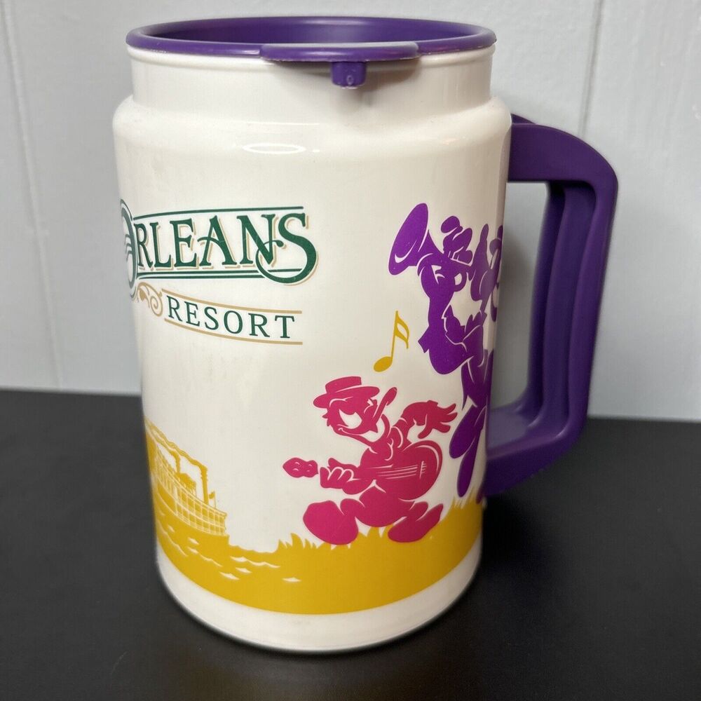 Walt Disney World Port Orleans Resort Mugs Cups Lid Retired Purple Coca Cola - Picture 3 of 8